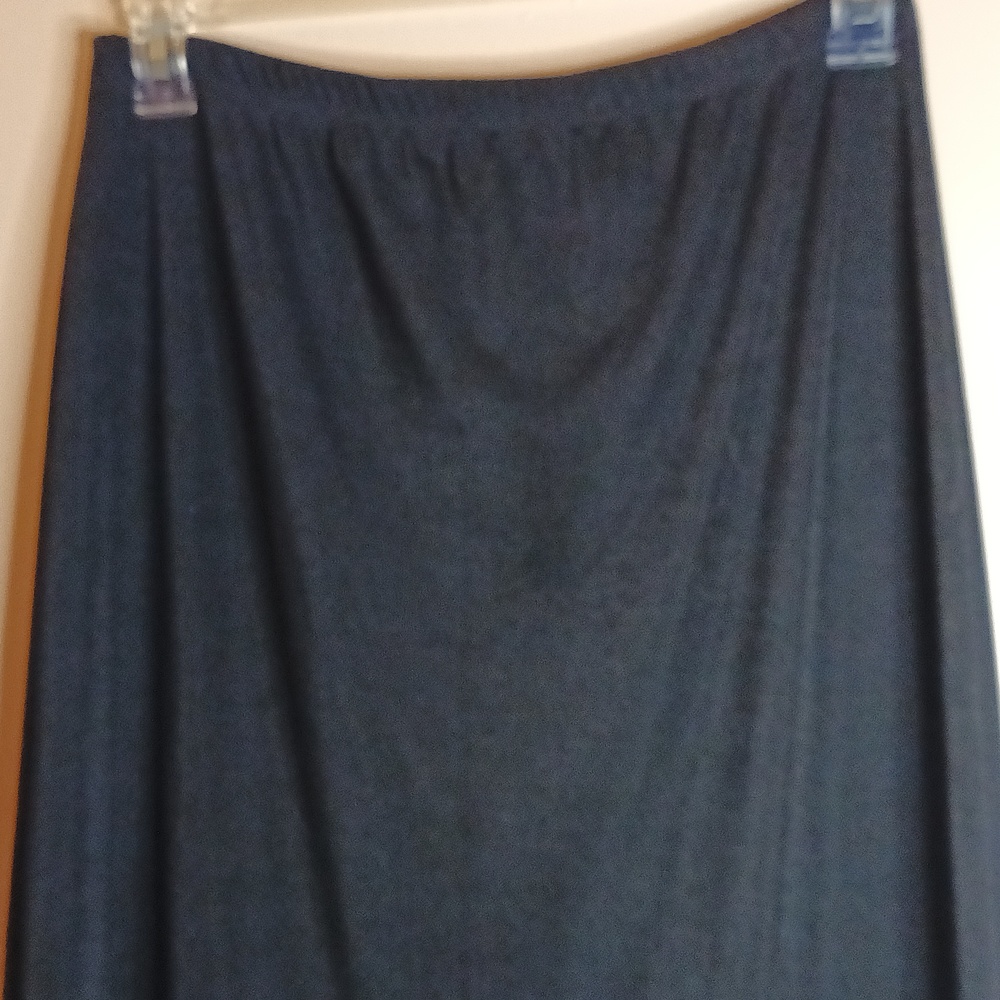 Liz Baker Black Stretchy Petite Large Maxi Skirt with Slit